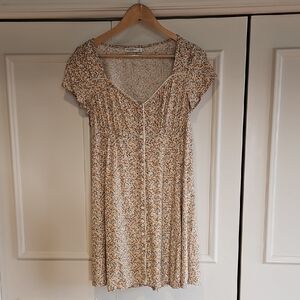 Floral Print Cream Dress
